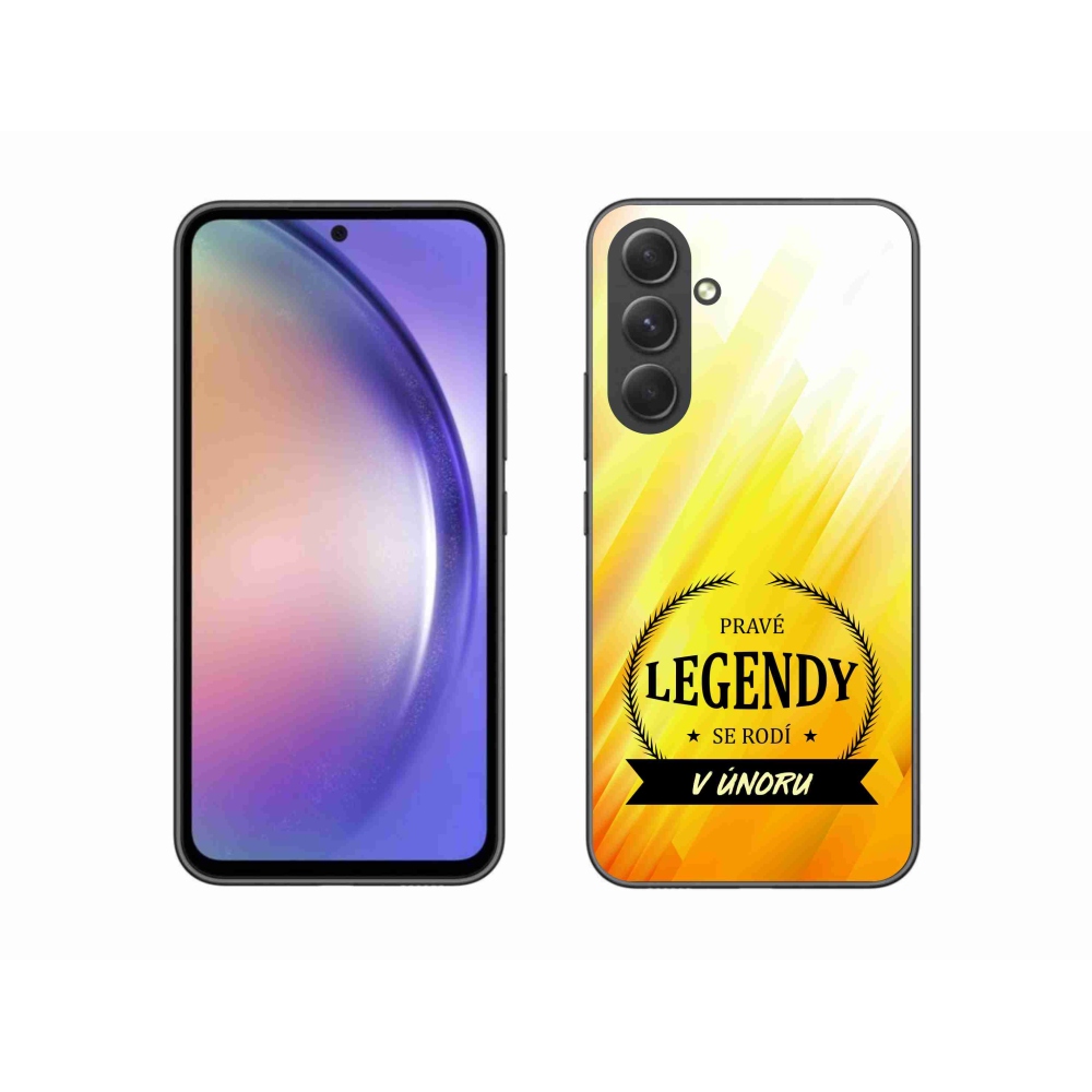 Gélový kryt mmCase na Samsung Galaxy A54 5G - legendy vo februári žlté pozadie