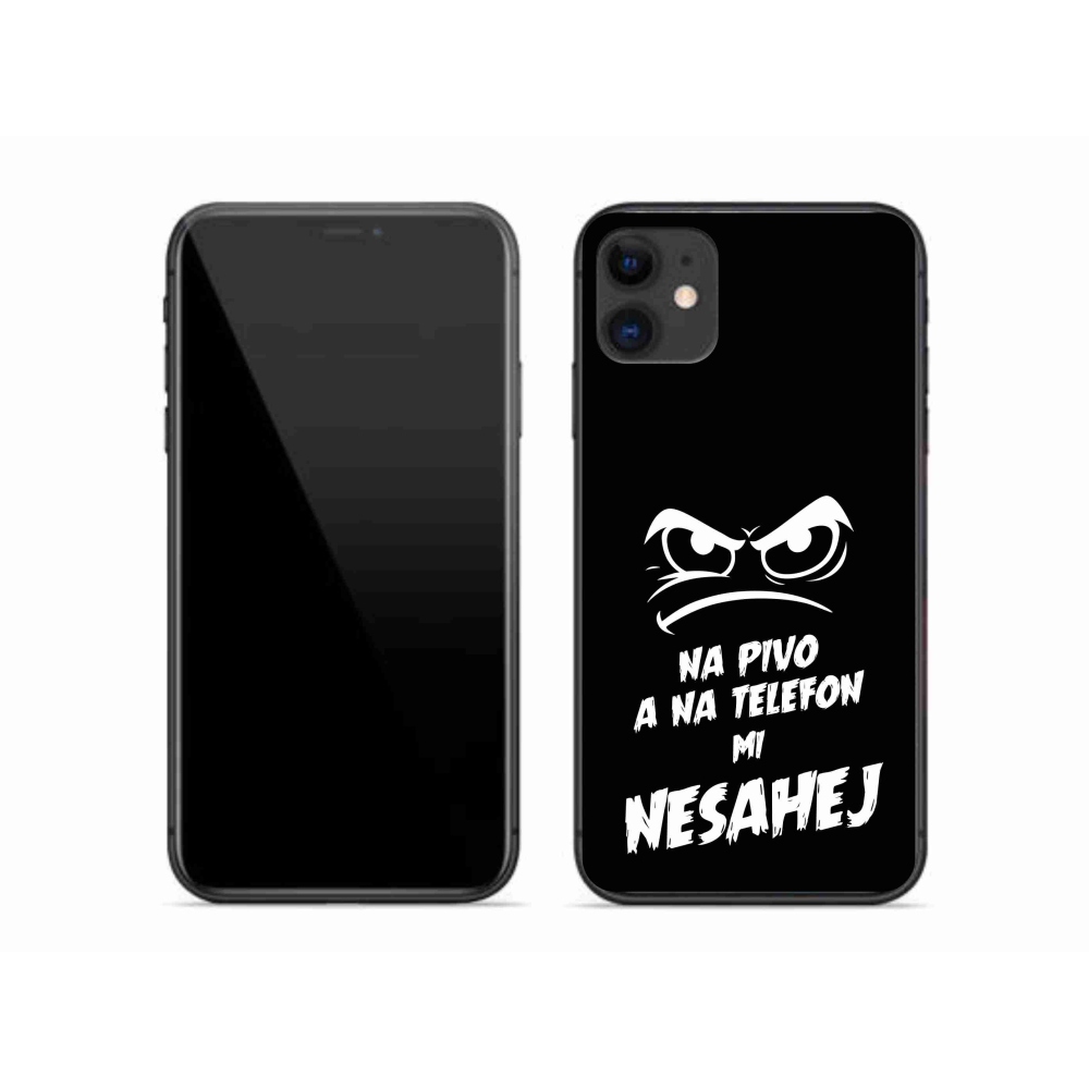 Gélový kryt mmCase na iPhone 11 - pivný motív 2 čierne pozadie