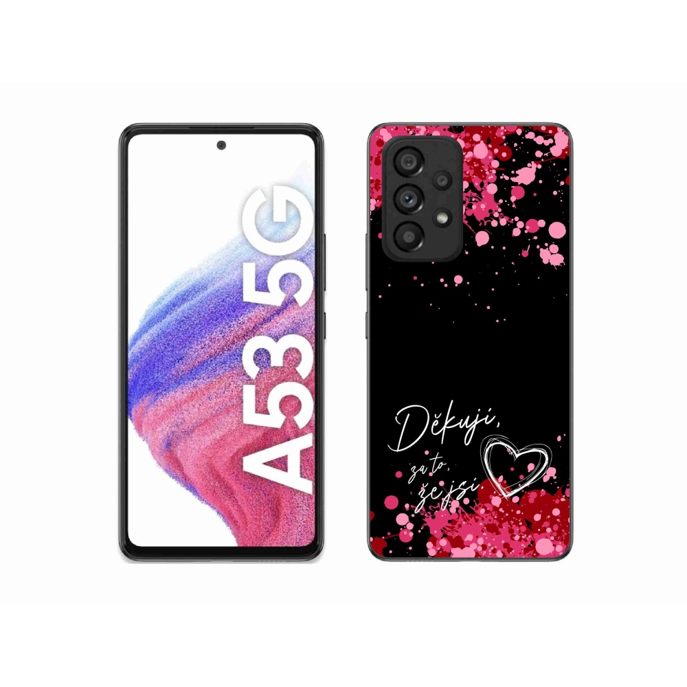 Gélový kryt mmCase na Samsung Galaxy A53 5G - zamilovaný text 2 čierne pozadie