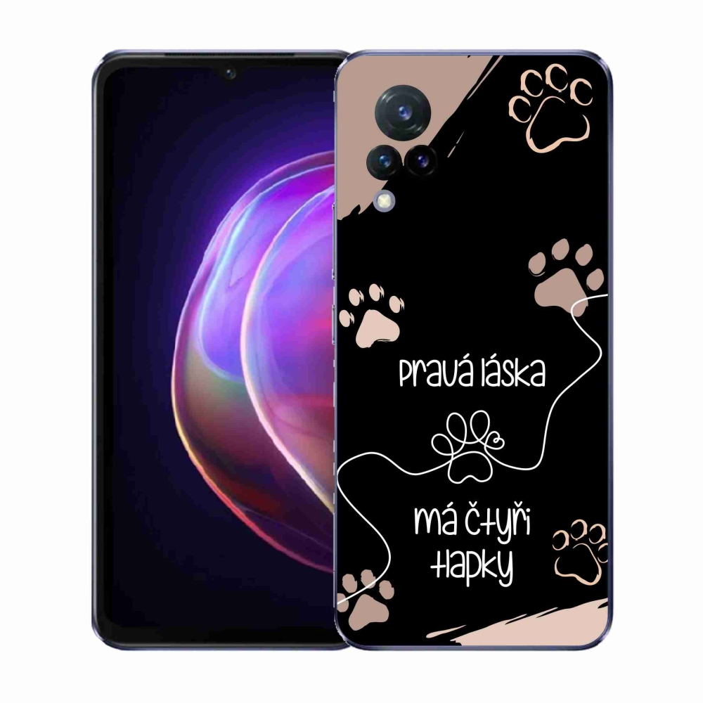 Gélový kryt mmCase na Vivo V21 4G/5G - psí motív 1 čierne pozadie