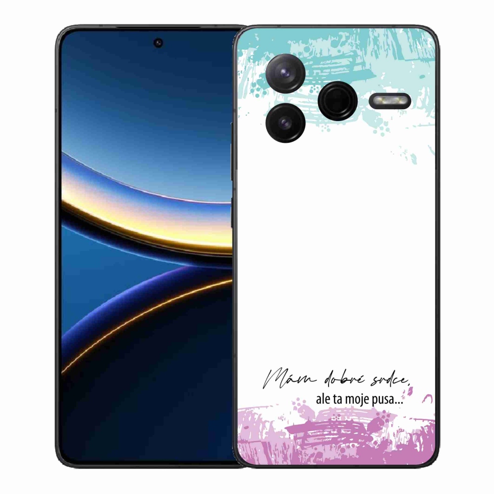 Gélový kryt mmCase na Xiaomi Poco F7 Pro - vtipný text 3 biele pozadie