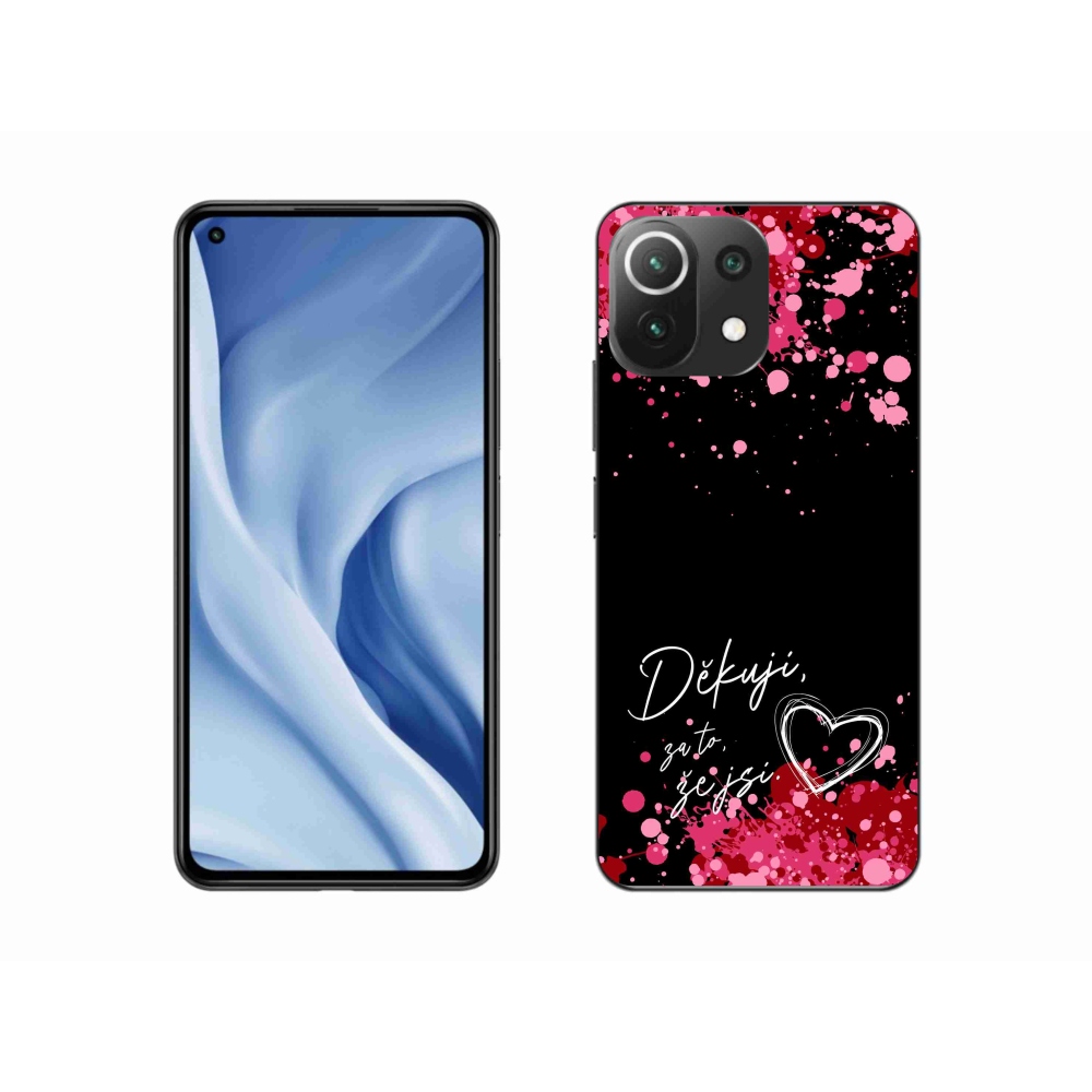 Gélový kryt mmCase na Xiaomi 11 Lite 5G NE - zamilovaný text 2 čierne pozadie
