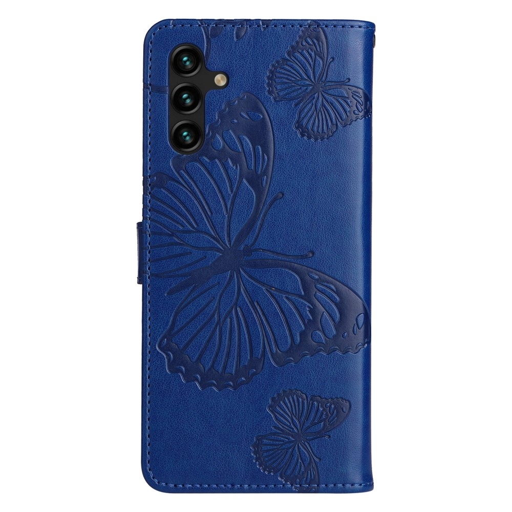 Big Buttefly knižkové púzdro na Samsung Galaxy A13 5G/A04s - modré