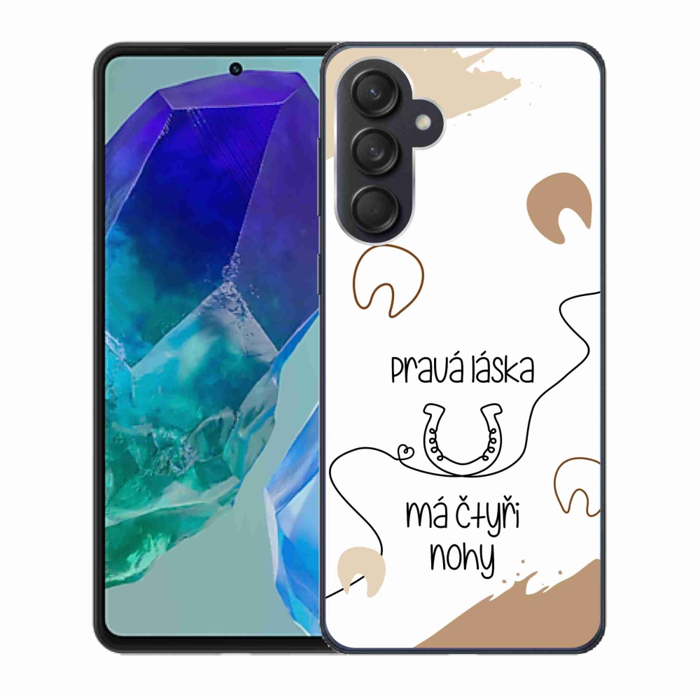 Gélový kryt mmCase na Samsung Galaxy M55 5G - konský motív biele pozadie