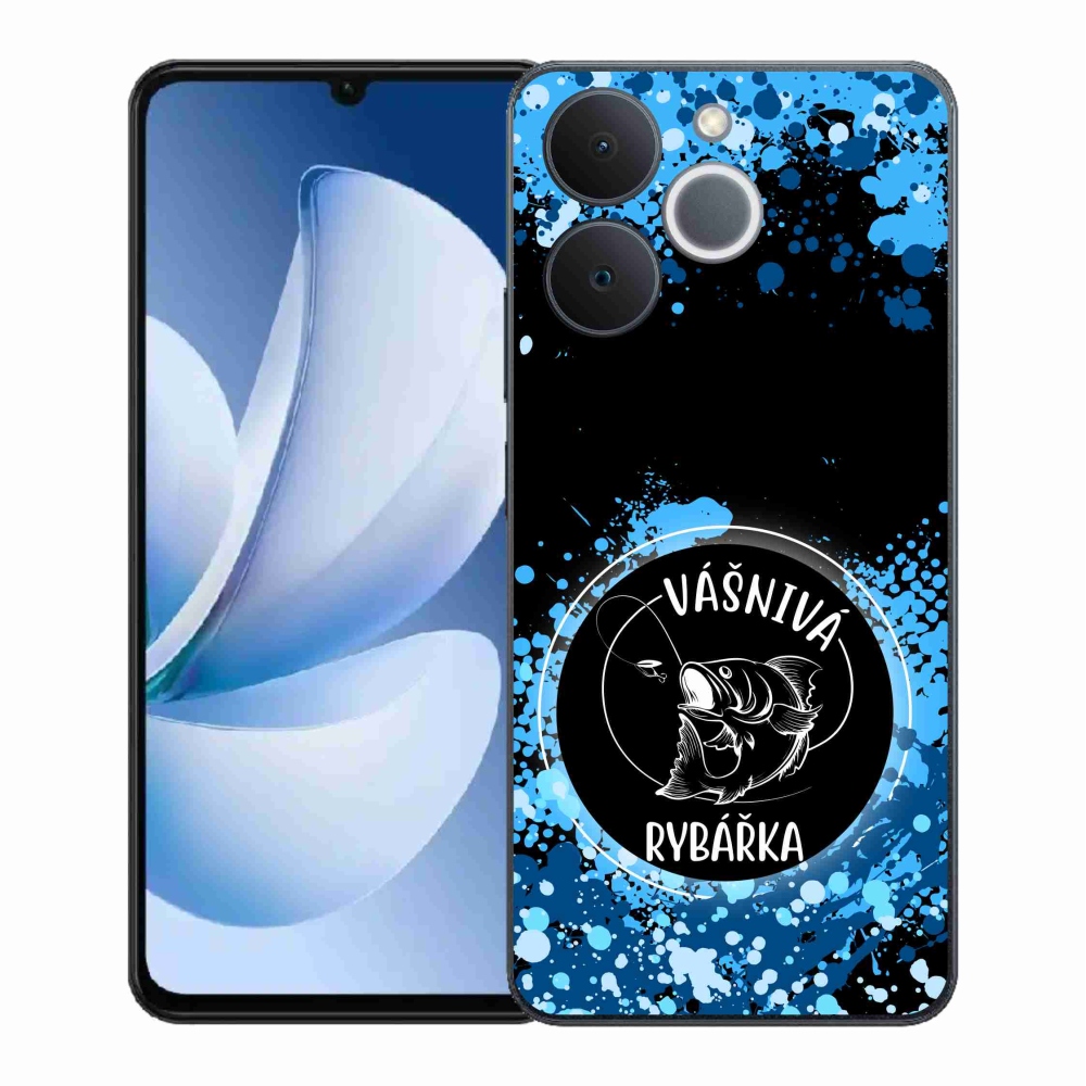 Gélový kryt mmCase na Realme Note 70T - vášnivá rybárka čierne pozadie