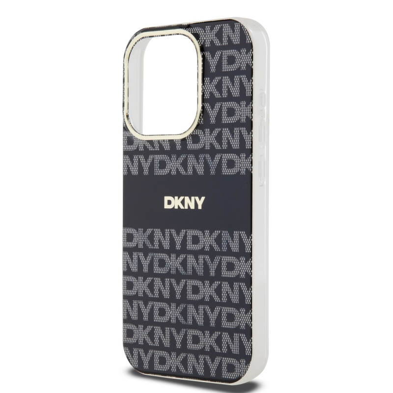 DKNY PC/TPU Repeat Pattern Tonal Stripe Magsafe Zadný Kryt pre iPhone 13 Pro Black