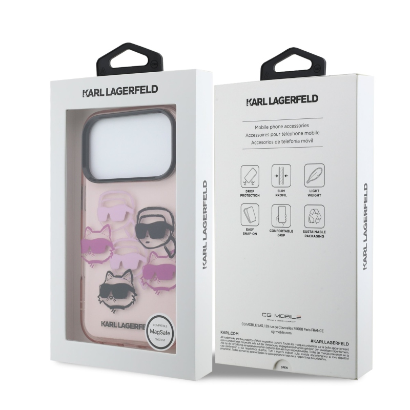 Karl Lagerfeld IML Multi K&CH Heads Zadný kryt pre iPhone 17 Pro Pink