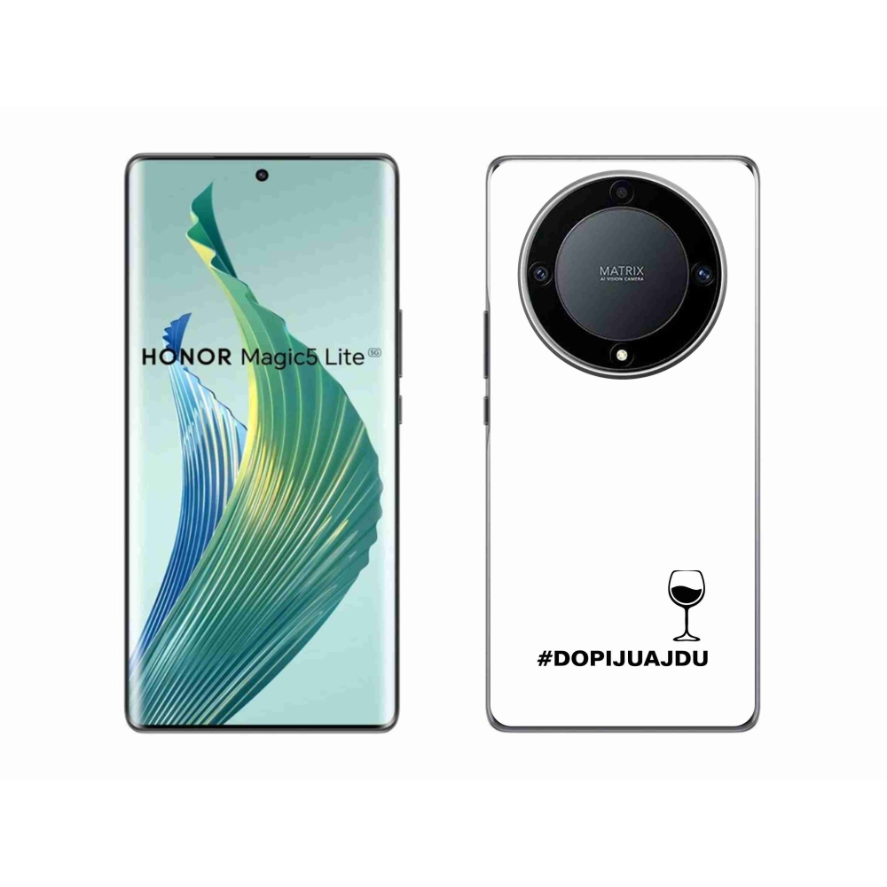Gélový kryt mmCase na Honor Magic 5 Lite 5G - vínny motív biele pozadie