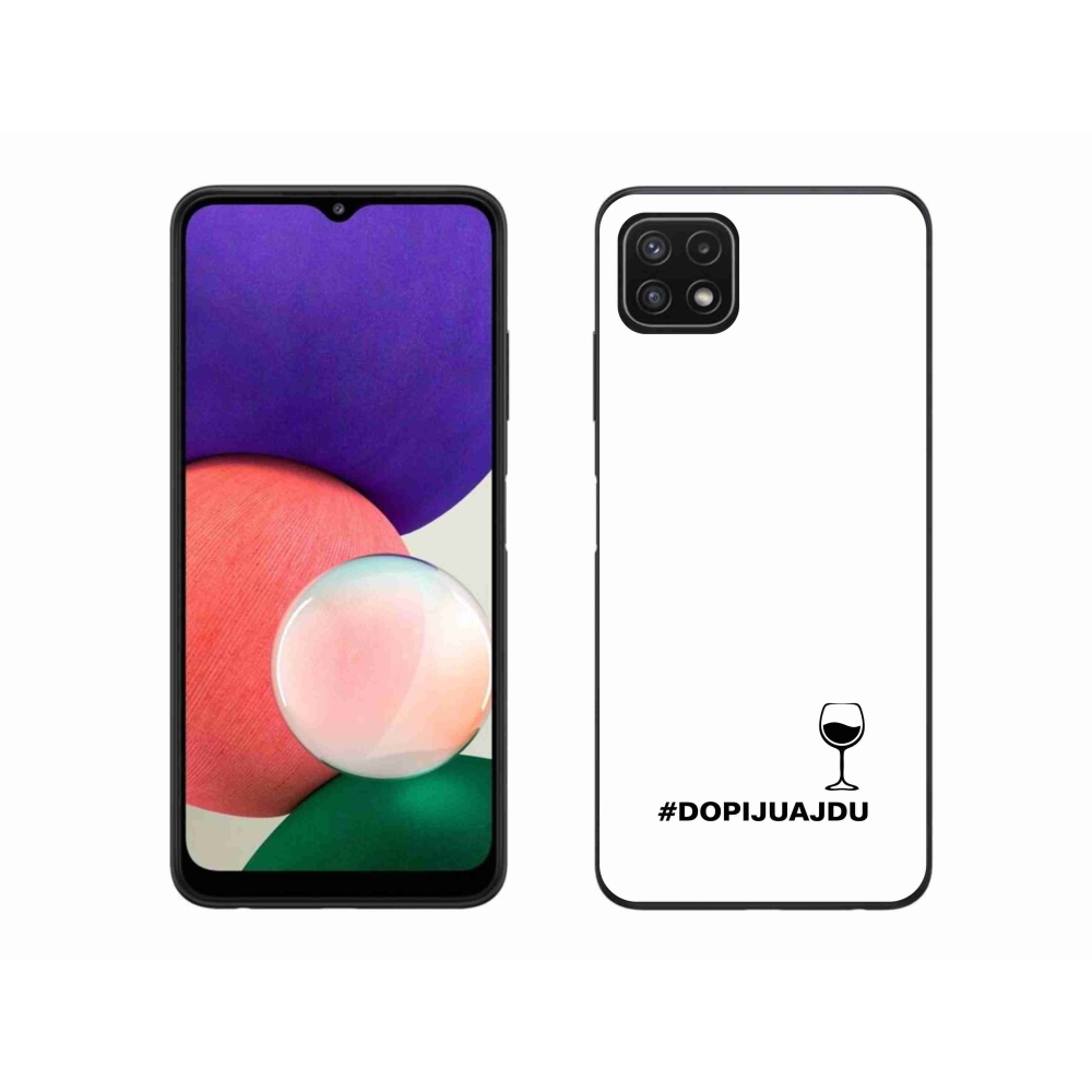 Gélový kryt mmCase na Samsung Galaxy A22 5G - vínny motív biele pozadie