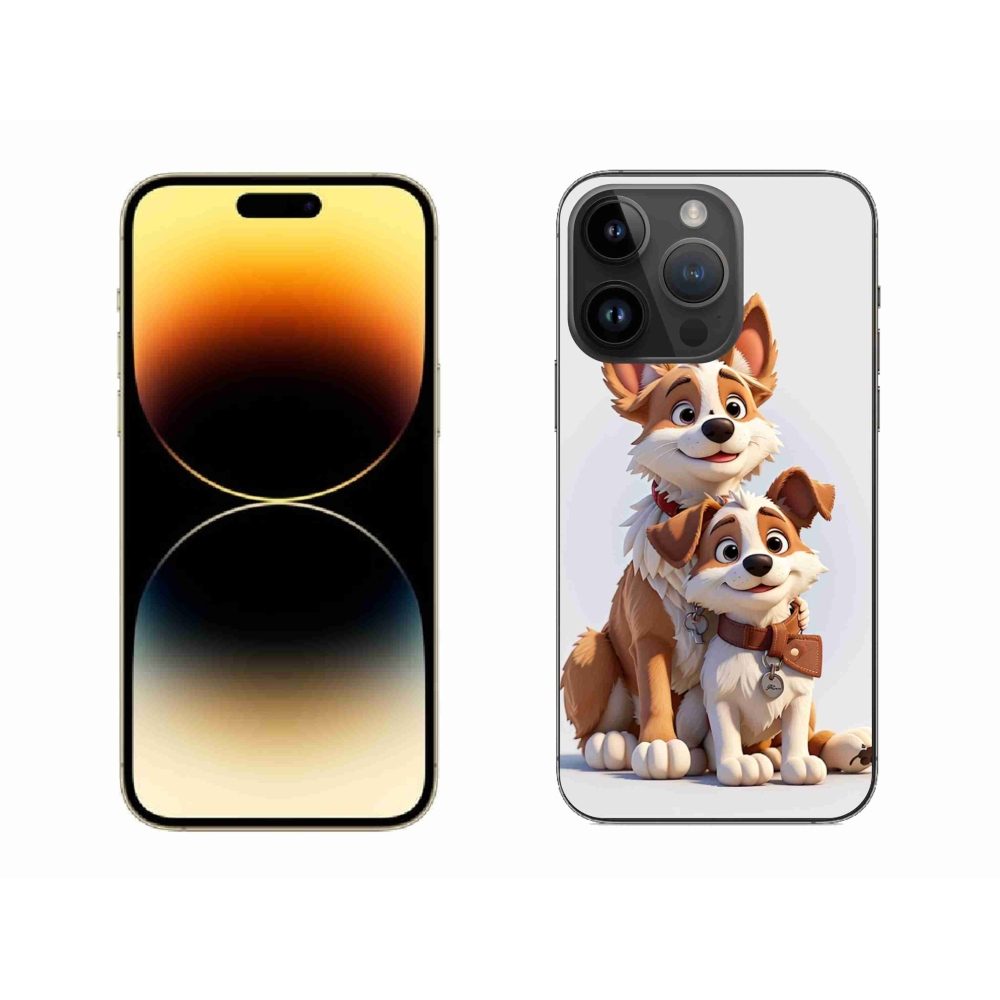 Gélový kryt mmCase na iPhone 14 Pro Max - kreslenie psy