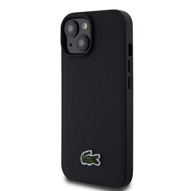 Lacoste Iconic Petit Pique Woven Logo Magsafe Zadný Kryt pre iPhone 15 Black