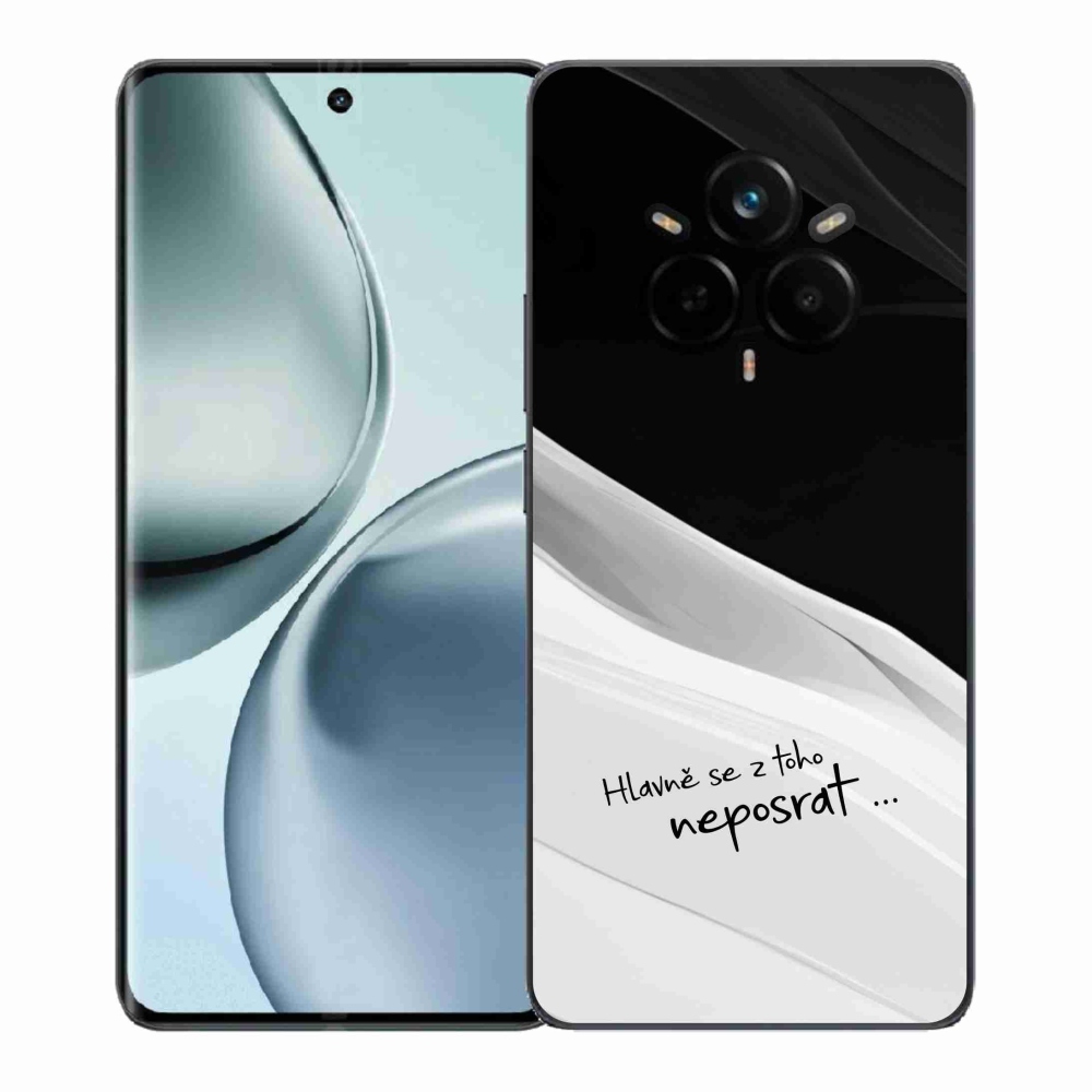 Gélový kryt mmCase na Realme 14 Pro+ 5G - vtipný text 13 bieločierne pozadie
