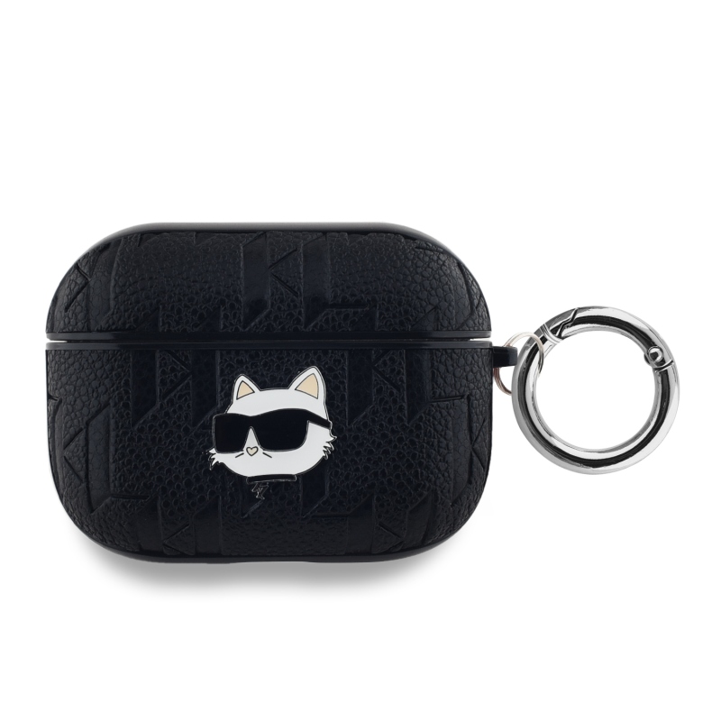 Karl Lagerfeld PU Embossed Choupette Head Puzdro pre AirPods Pro Black