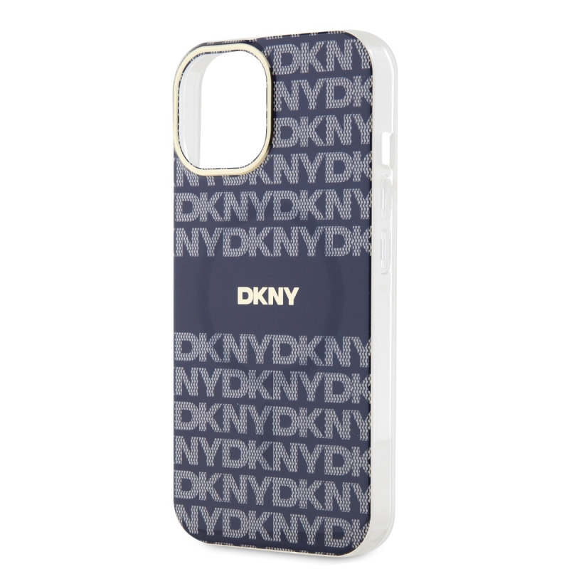 DKNY PC/TPU Repeat Pattern Tonal Stripe Magsafe Zadný Kryt pre iPhone 15 Blue