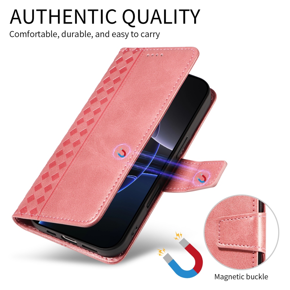 Grids knižkové púzdro na Xiaomi Redmi 15C 4G/5G (173mm) - ružovozlaté
