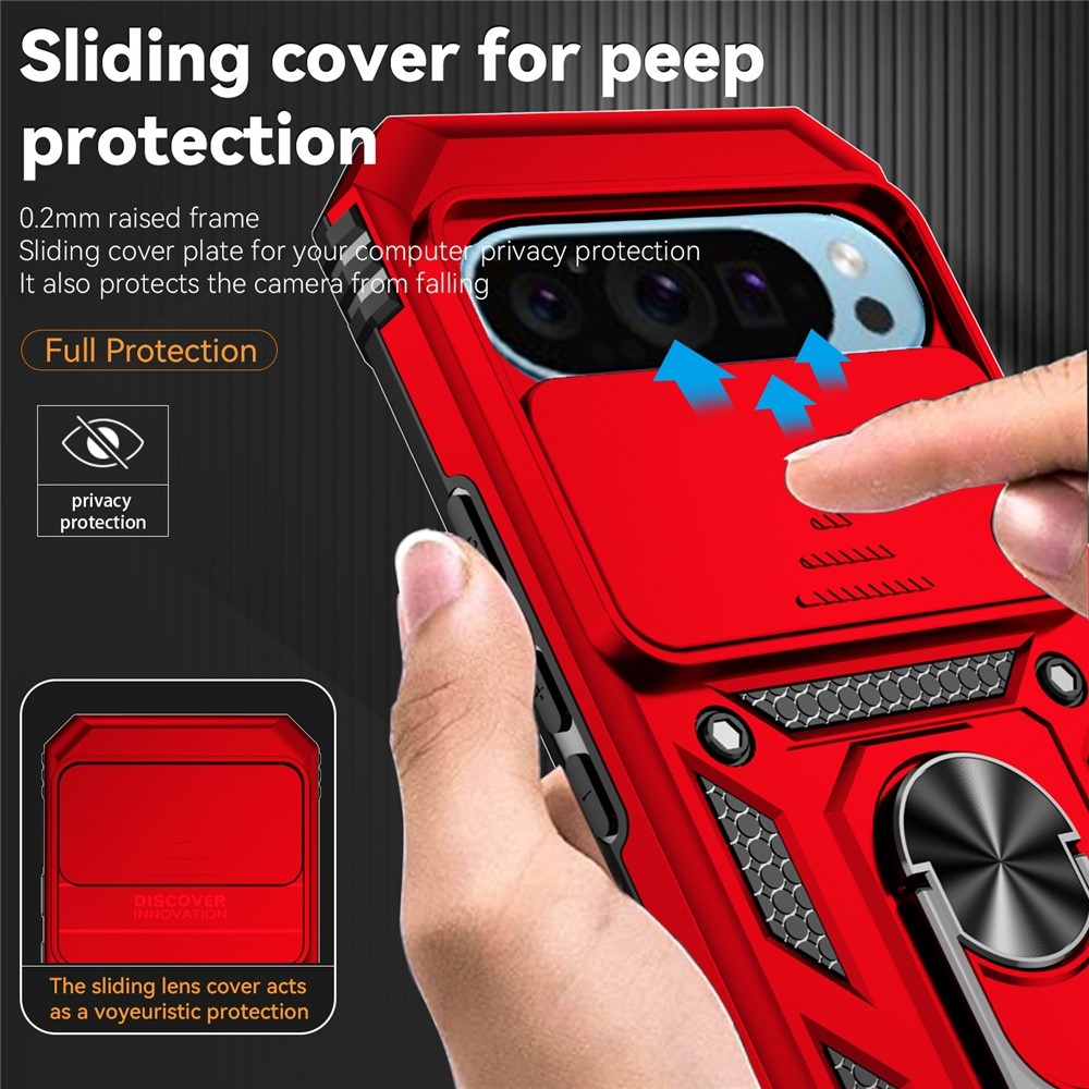 Slide odolný kryt na Pixel 10 Pro/Pixel 10/9 Pro/9 - červený