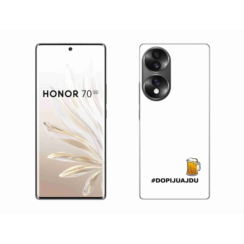 Gélový kryt mmCase na Honor 70 - pivný motív 1 biele pozadie