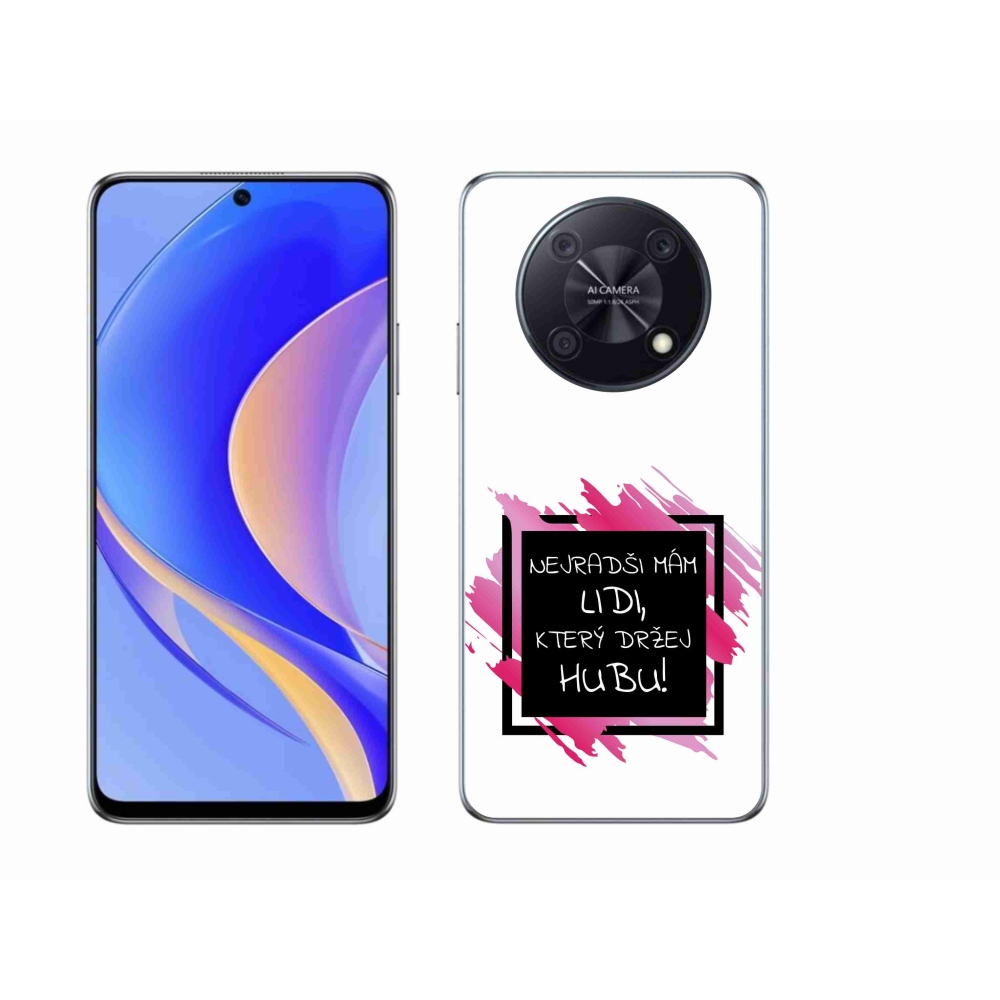 Gélový kryt mmCase na Huawei Nova Y90 - vtipný text 7 čiernobiele pozadie