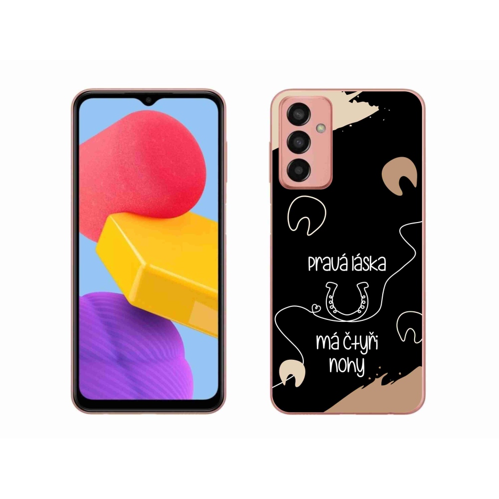 Gélový kryt mmCase na Samsung Galaxy M13 - konský motív čierne pozadie
