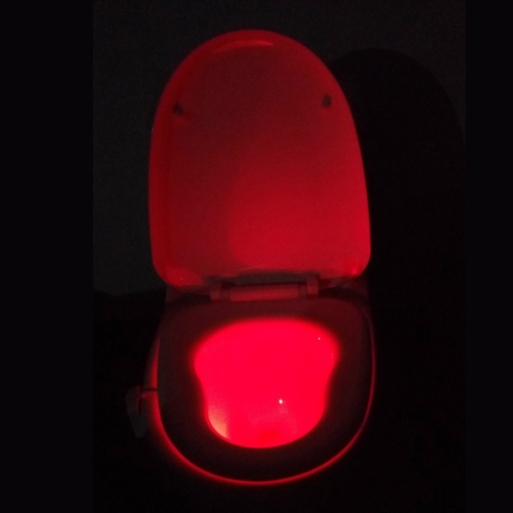 Inteligentné farebné podsvietenie toalety s pohybovým čidlom a 8 odtieňmi svetla