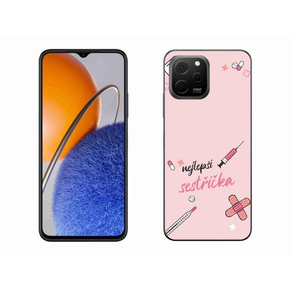 Gélový kryt mmCase na Huawei Nova Y61 - najlepšia sestrička ružové pozadie