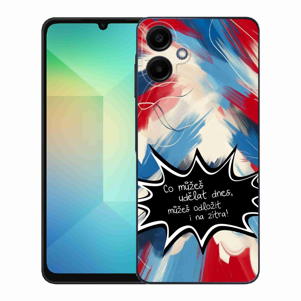 Gélový kryt mmCase na Samsung Galaxy A06 4G - vtipný text 9 čierne pozadie