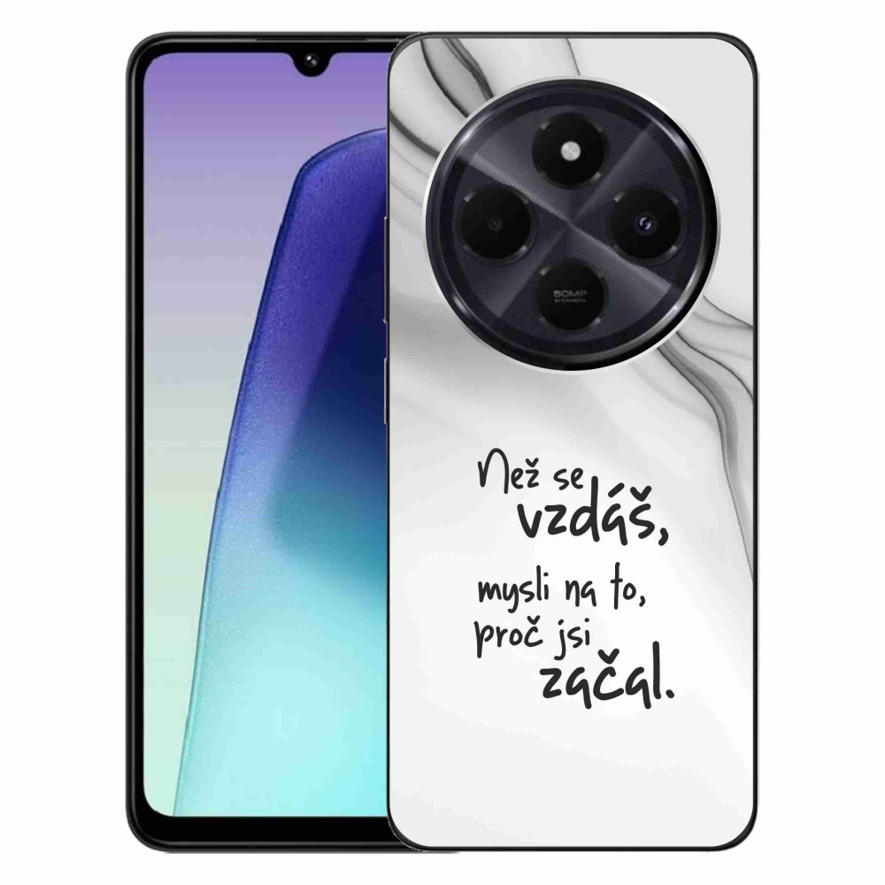 Gélový kryt mmCase na Xiaomi Redmi 14C/Poco C75 - citát 2 biele pozadie