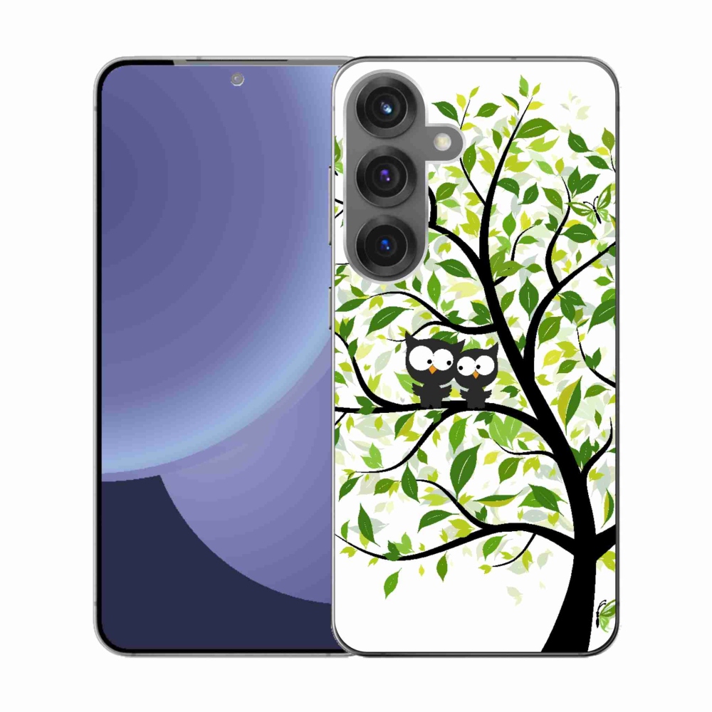 Gélový kryt mmCase na Samsung Galaxy S25 - sovičky na strome