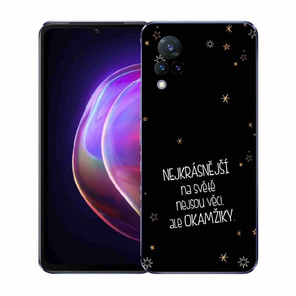 Gélový kryt mmCase na Vivo V21 4G/5G - citát 4 čierne pozadie