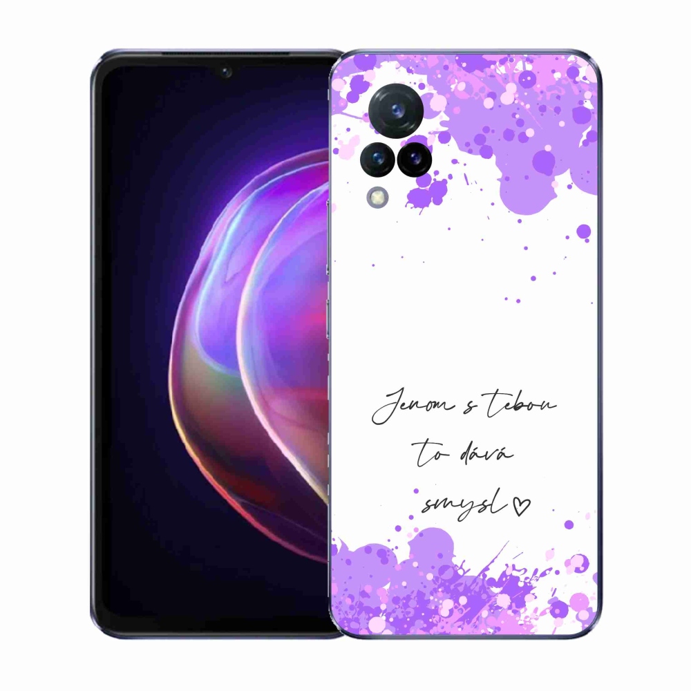 Gélový kryt mmCase na Vivo V21 4G/5G - zamilovaný text biele pozadie