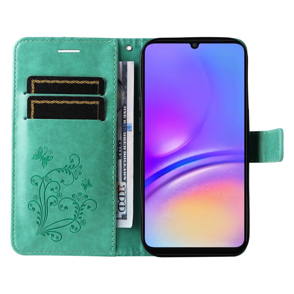 Big Butterfly knižkové púzdro na Samsung Galaxy A06 4G - modrozelené