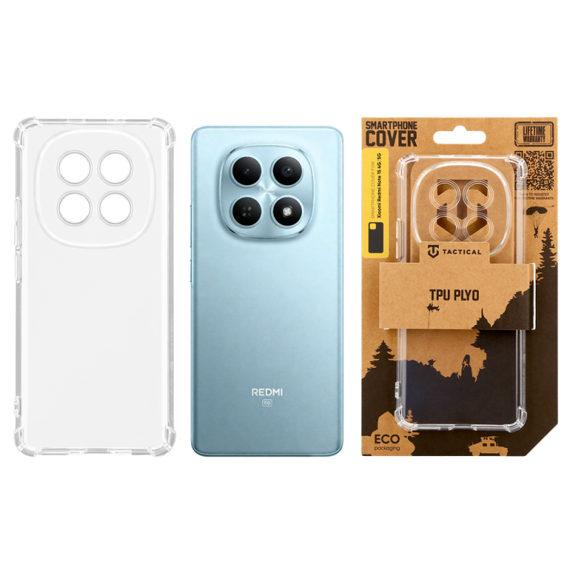 Taktický kryt TPU Plyo pre Xiaomi Redmi Note 15 4G/5G Transparent