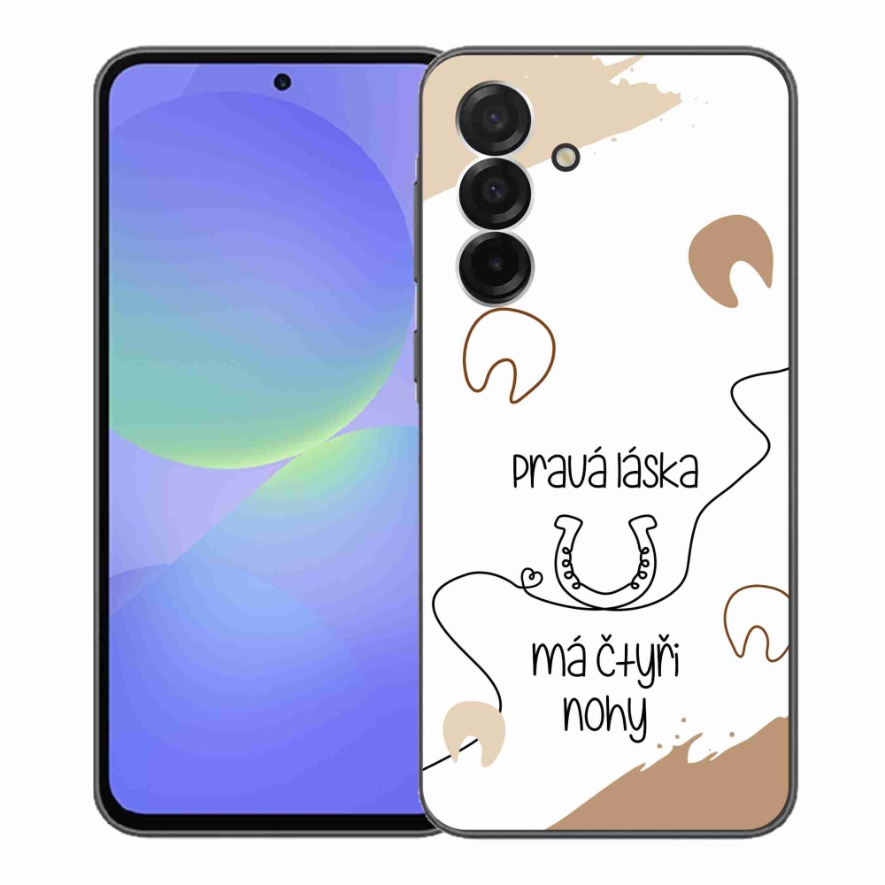 Gélový kryt mmCase na Samsung Galaxy A36 5G - konský motív biele pozadie
