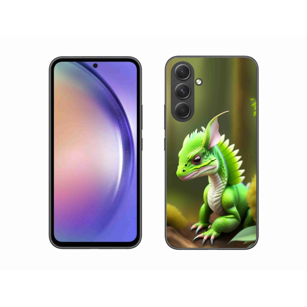 Gélový kryt mmCase na Samsung Galaxy A54 5G - zelený dráčik