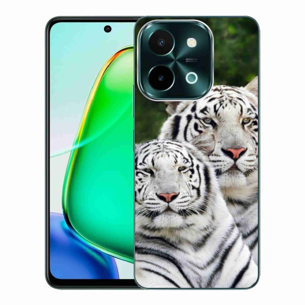 Gélový obal mmCase na Vivo Y28 - bieli tigre