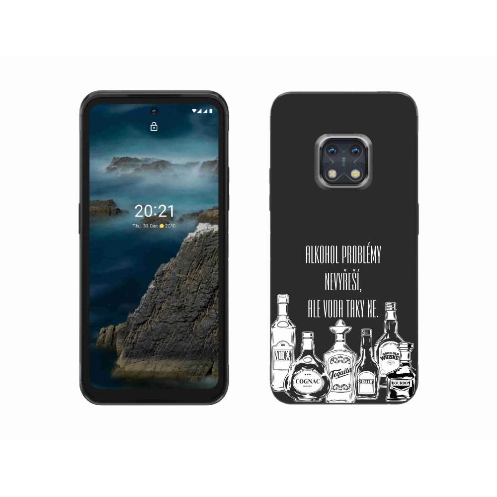 Gélový kryt mmCase na Nokia XR20 - vtipný text čierne pozadie