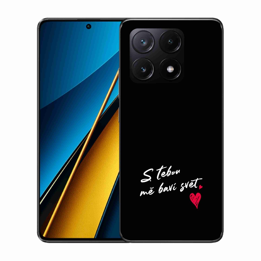 Gélový kryt mmCase na Xiaomi Poco X6 Pro 5G - zamilovaný text 1 čierne pozadie