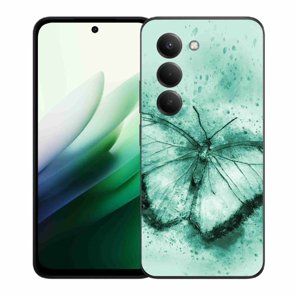 Gélový kryt mmCase na Xiaomi Redmi 15 5G (169mm) - zelený motýľ