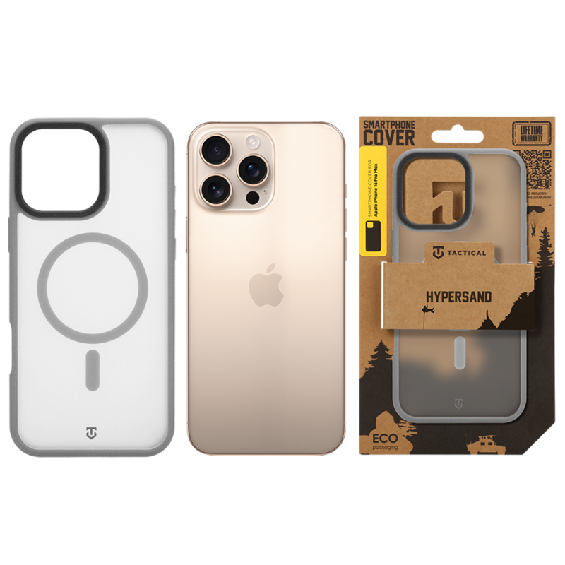 Tactical MagForce Hypersand puzdro pre Apple iPhone 16 Pro Max, svetlošedé