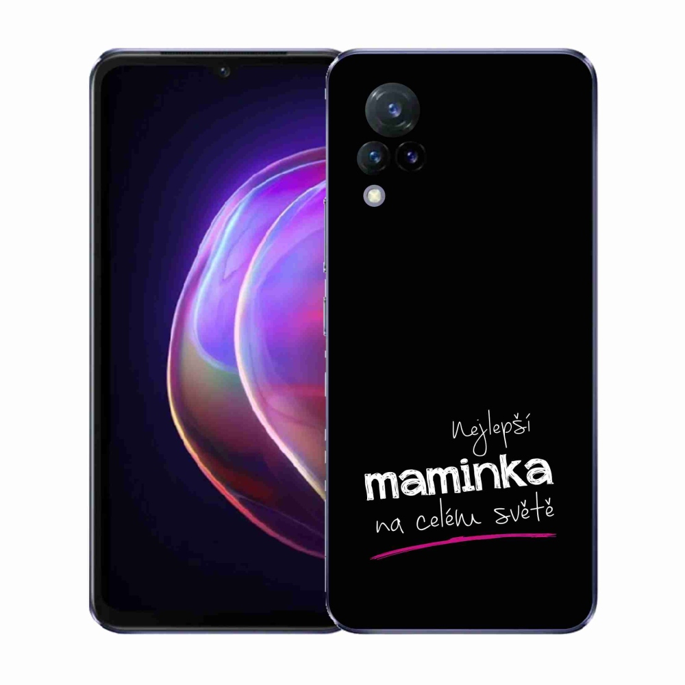 Gélový kryt mmCase na Vivo V21 4G/5G - najlepšia mamička 4 čierne pozadie
