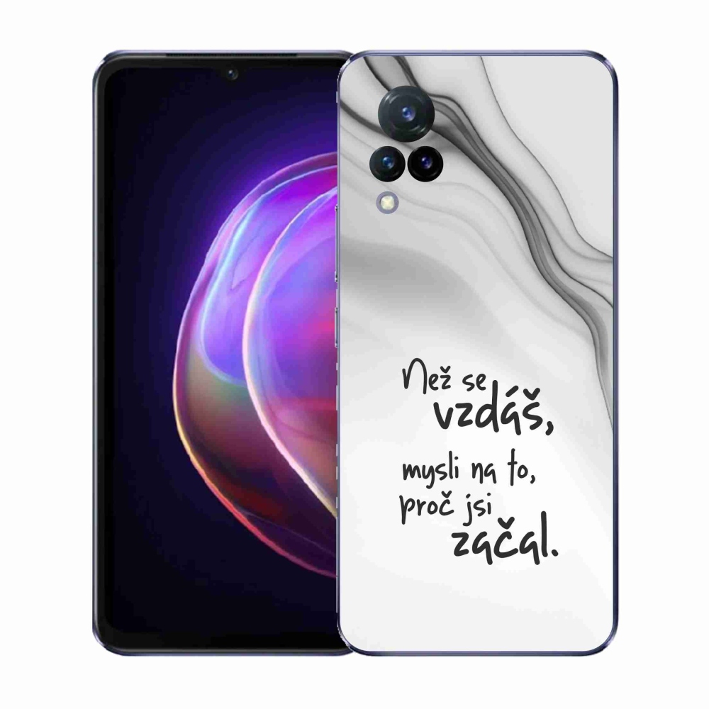 Gélový kryt mmCase na Vivo V21 4G/5G - citát 2 biele pozadie