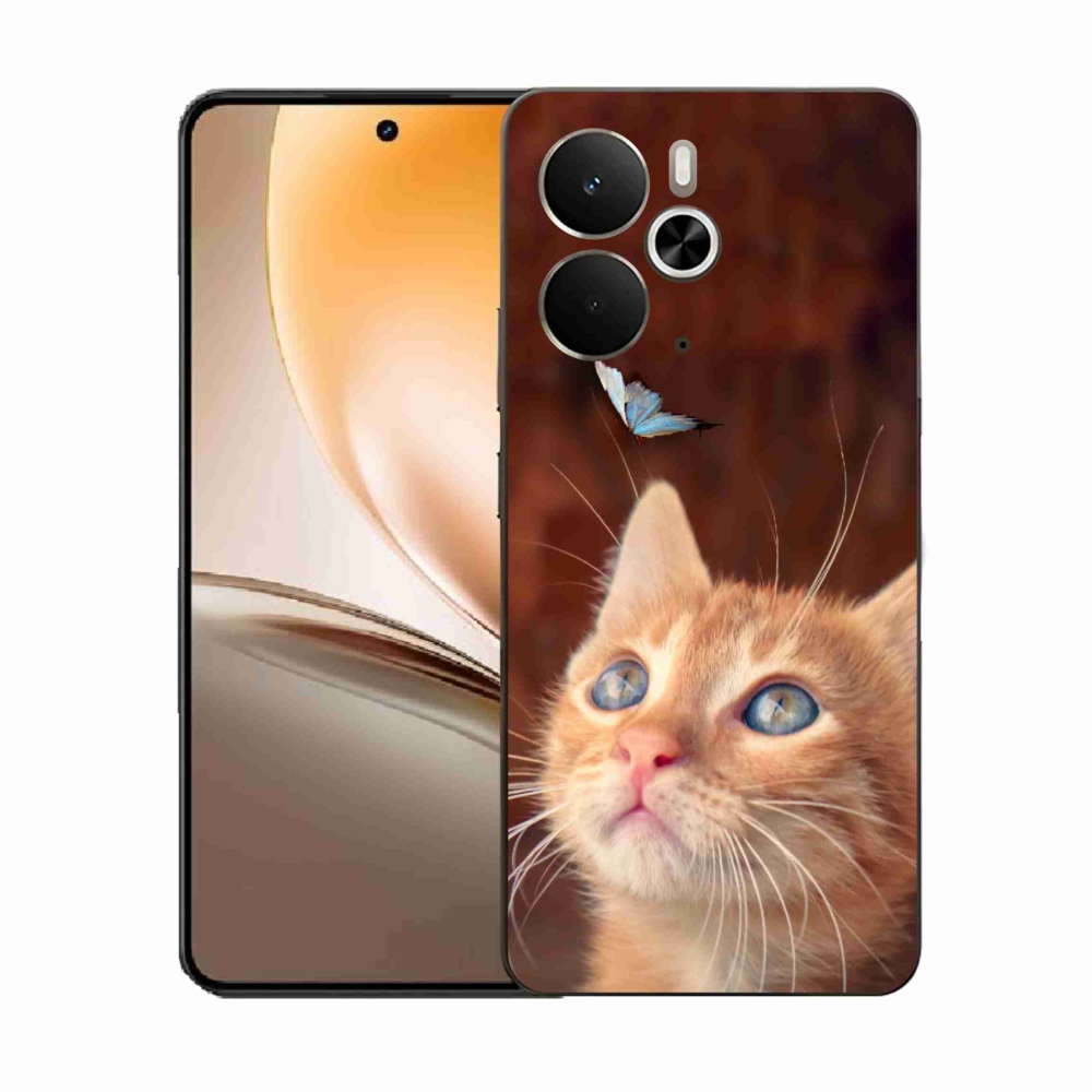 Gélový kryt mmCase na Realme 14 5G - motýľ a mačiatko