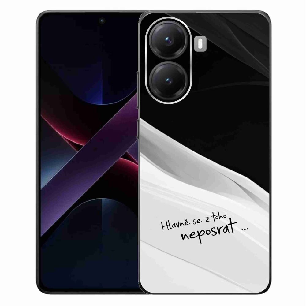 Gélový kryt mmCase na Xiaomi Poco X7 Pro 5G - vtipný text 13 bieločierne pozadie