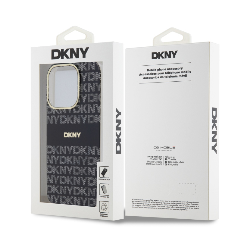 DKNY PC/TPU Repeat Pattern Tonal Stripe Magsafe Zadný Kryt pre iPhone 13 Pro Black