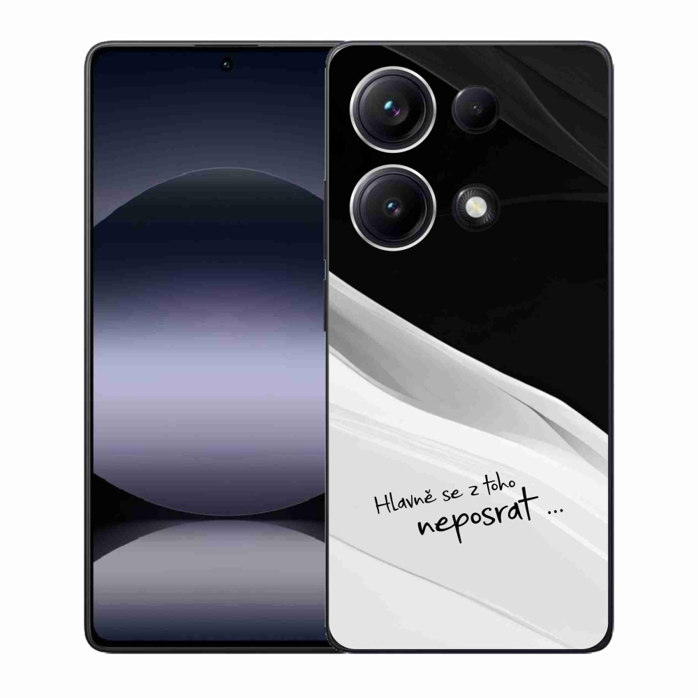 Gélový kryt mmCase na Xiaomi Redmi Note 14S - vtipný text 13 bieločierne pozadie