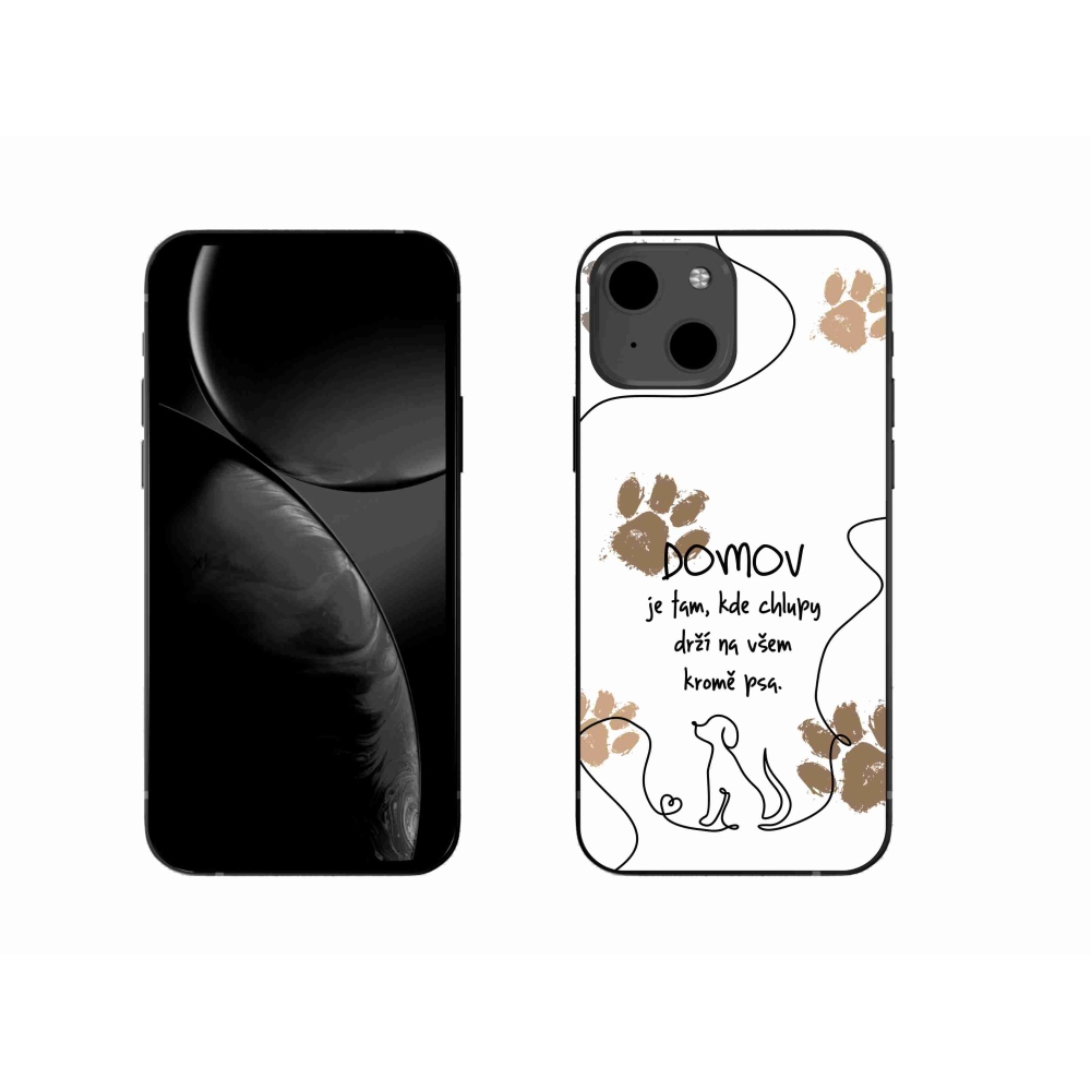 Gélový kryt mmCase na iPhone 13 6.1 - psí motív biele pozadie
