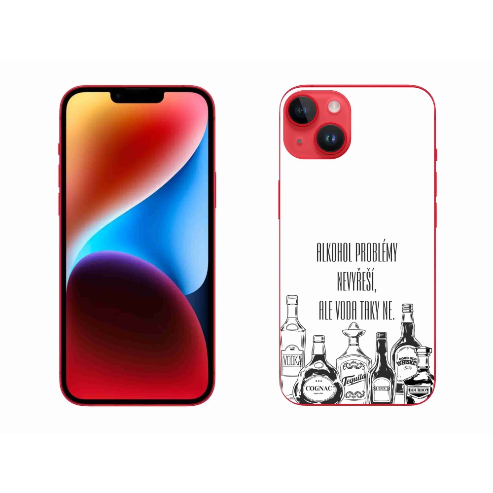 Gélový kryt mmCase na iPhone 14 Plus - vtipný text biele pozadie