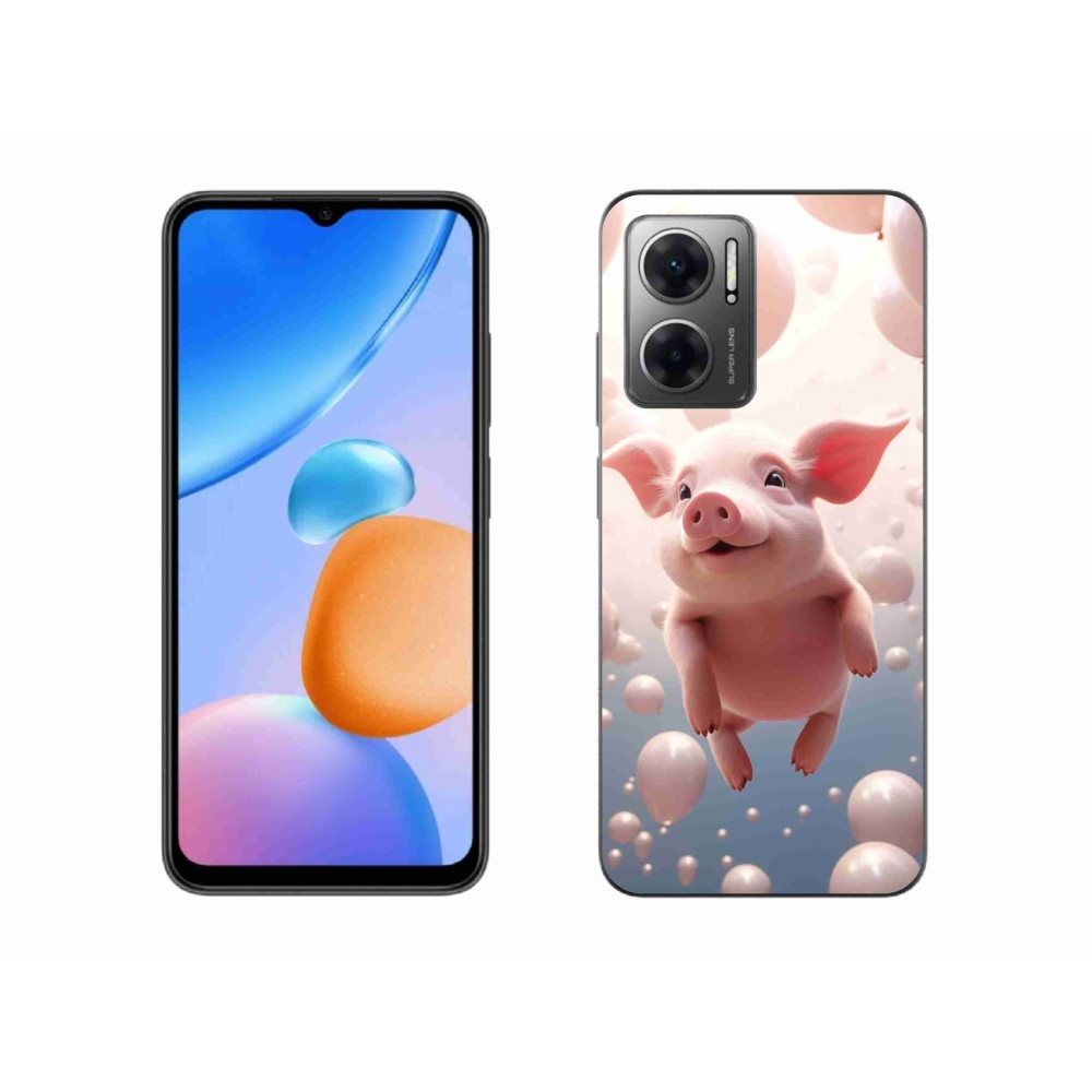 Gélový kryt mmCase na Xiaomi Redmi 10 5G - prasiatko s balónikmi