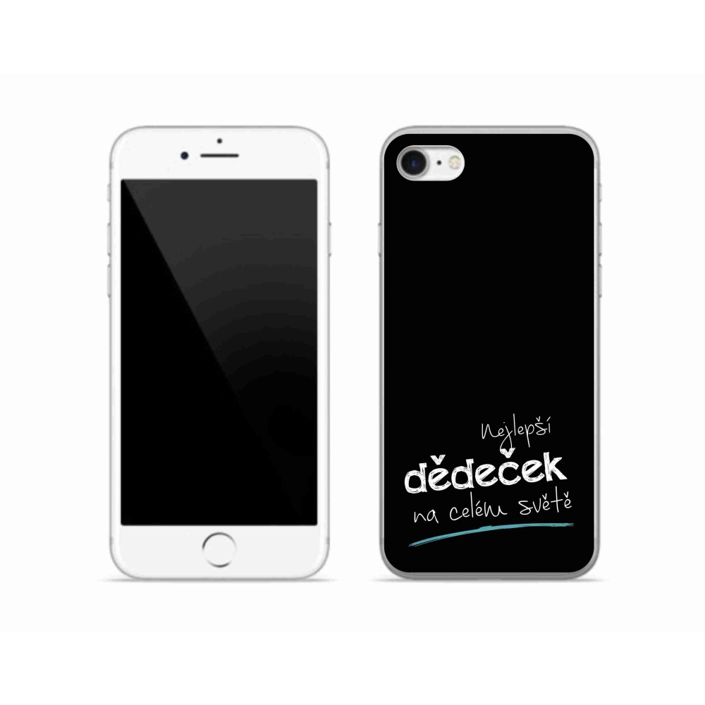 Gélový kryt mmCase na iPhone SE (2022) - najlepší dedko 3 čierne pozadie
