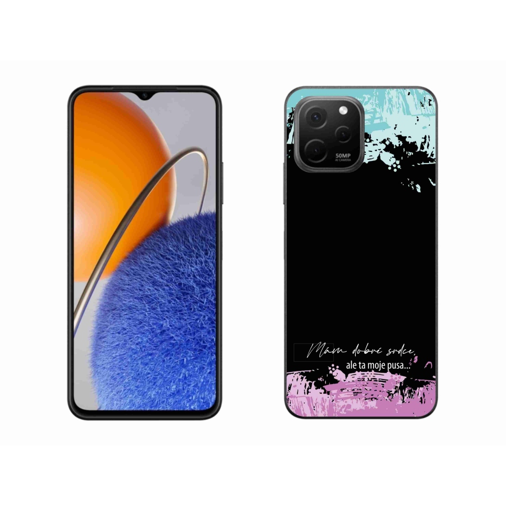 Gélový kryt mmCase na Huawei Nova Y61 - vtipný text 3 čierne pozadie